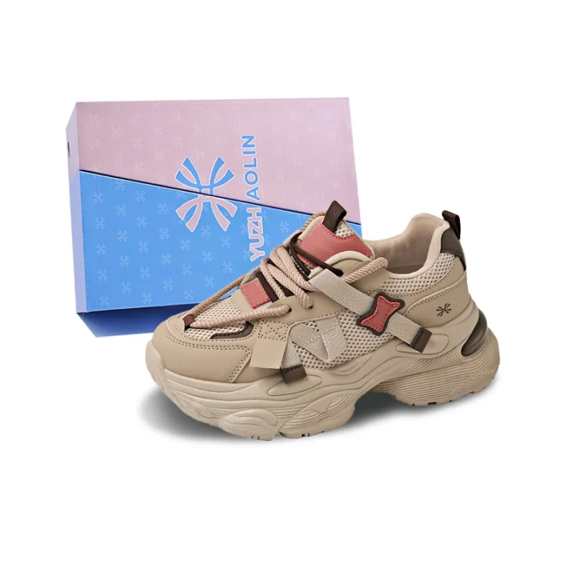 YUZHAOLIN Anti-Slip And Wear-Resistant Height Increasing Low-Top Chunky Sneakers Women's-17