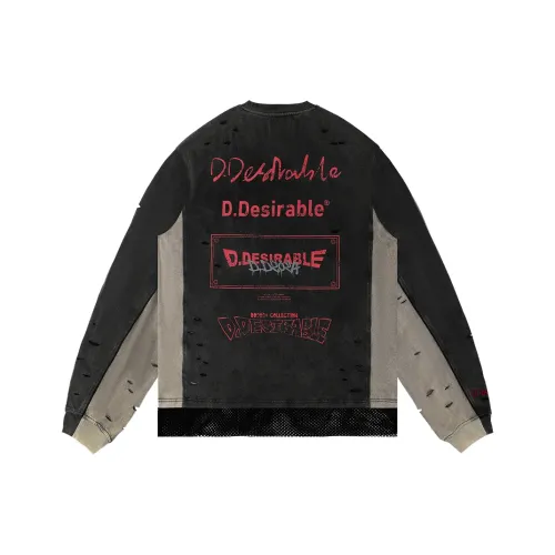 D.Desirable FW24 블랙 그레이 색상 남녀공용 맨투맨