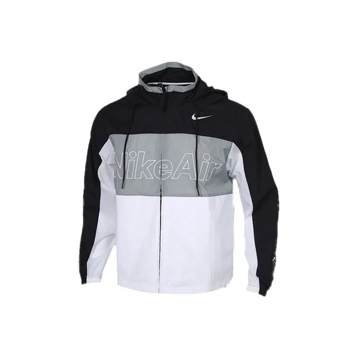Nike Jackets Men Black White Gray Patchwork-0
