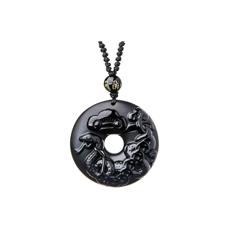Lingxiang Yurun Obsidian Necklaces Unisex-8