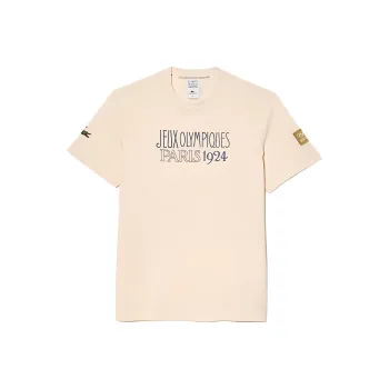 LACOSTE Olympic Co branded Edition T Shirts Men Beige