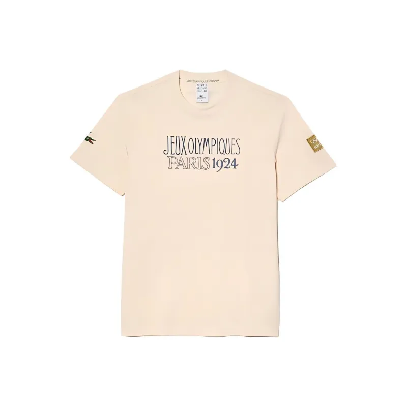 LACOSTE Olympic Co branded Edition T Shirts Men Beige-0
