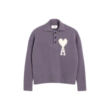 AMIPARIS Paris Ami De Coeur Knitted Polo Sweater