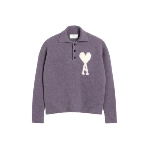 AMIPARIS Paris Ami De Coeur Knitted Polo Sweater