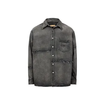 MM6 Maison Margiela Raw Cut Curved Hem Shirt