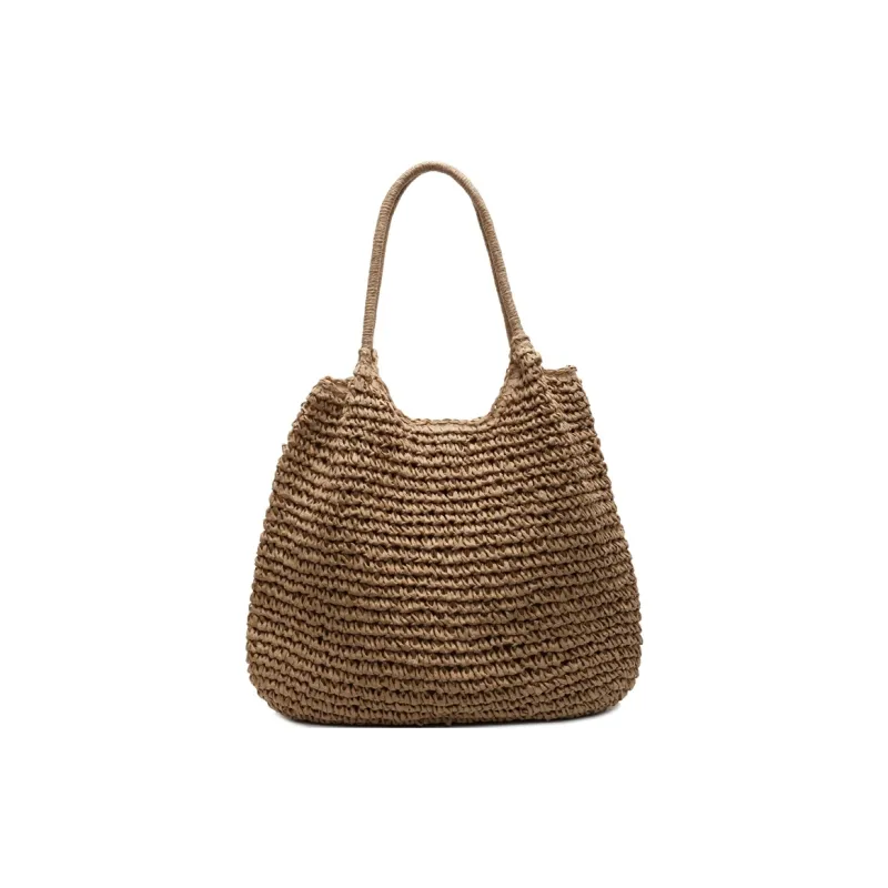 Wenpercy Straw Woven Shoulder Bag Regular Women's Multicolor-3