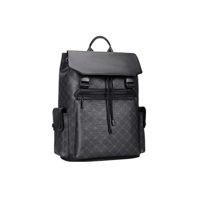 VIHUS PVC Backpack Laptop Bag Men's Black-2