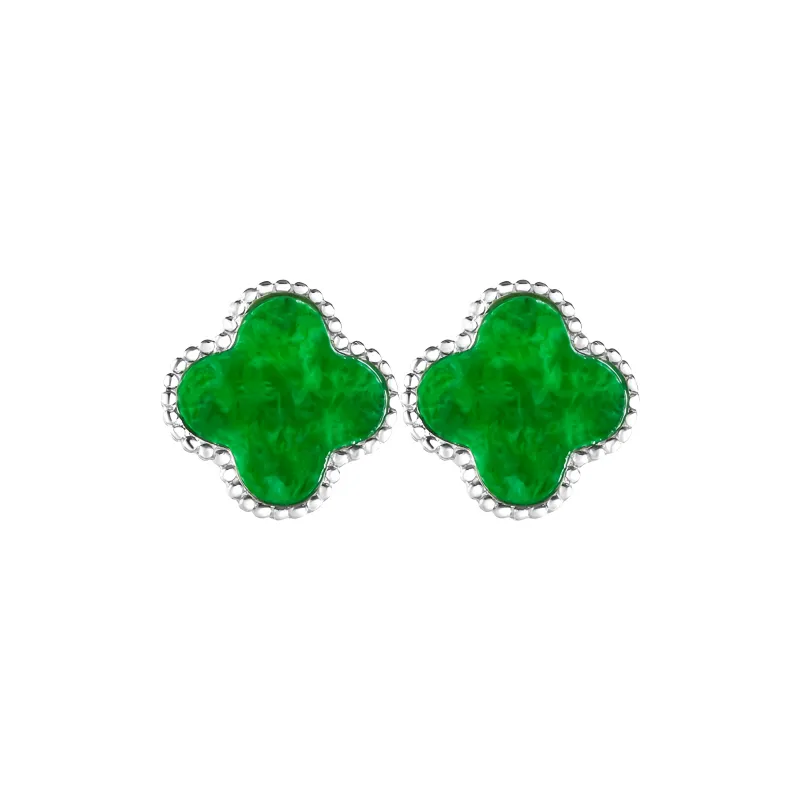 Noritake Glutinous Jade Jadeite Stud Earrings Women's-5