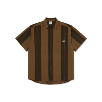 POLAR SKATE CO Mitchell Shirt Unisex Brown Black Stripes