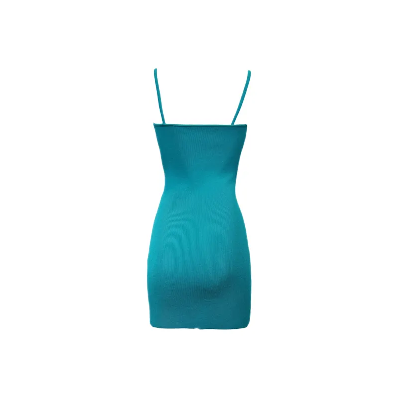 Udon House Slip Dress Women's Peacock Blue-1