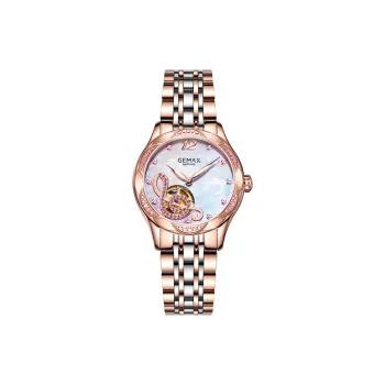 GEMAX Heart Series Automatic Mechanical Movement Stainless Steel Watchband Watch Women's Watch Multicolor Watch Dial