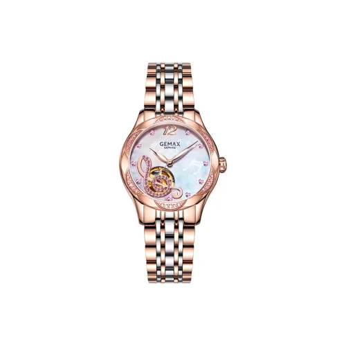 GEMAX Heart Series Automatic Mechanical Movement Stainless Steel Watchband Watch Women's Watch Multicolor Watch Dial
