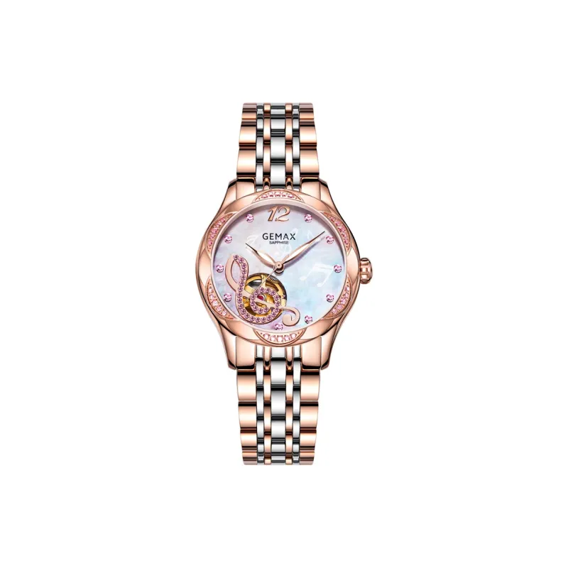 GEMAX Heart Series Automatic Mechanical Movement Stainless Steel Watchband Watch Women's Watch Multicolor Watch Dial-0
