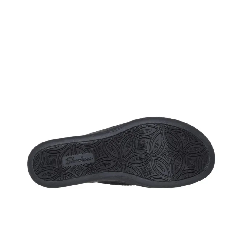 Skechers Pier Lite Foam Sole Quiet Abrasion Resistant Antibacterial Cushioning Slide Slippers Women's Black-4