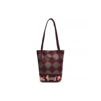 RKM Polyester Bucket Bag Handbag Women's Brown/Purple