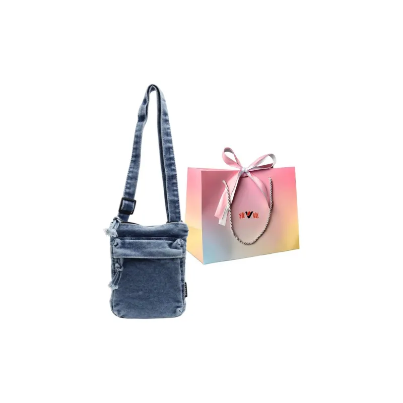 Yalu Denim Shoulder Bag, Crossbody Bag Regular Women's Black/Dark Blue/Light Green-14