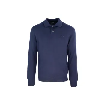 A.P.C Jacob Logo Embroidered Knitted Polo Shirt