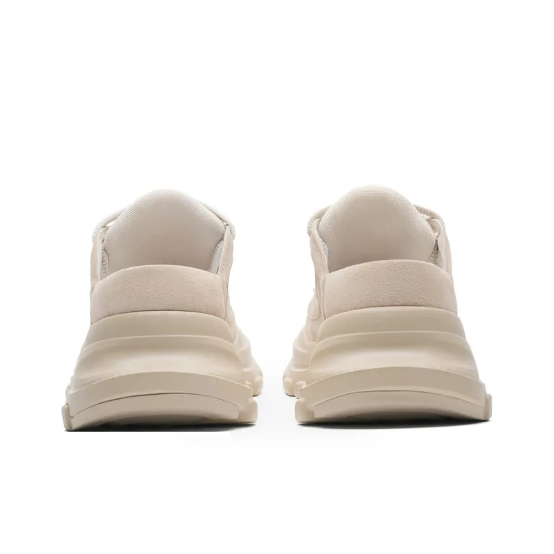MOMGOG Height Increasing Low Top Casual Shoes Unisex Milk Tea-3
