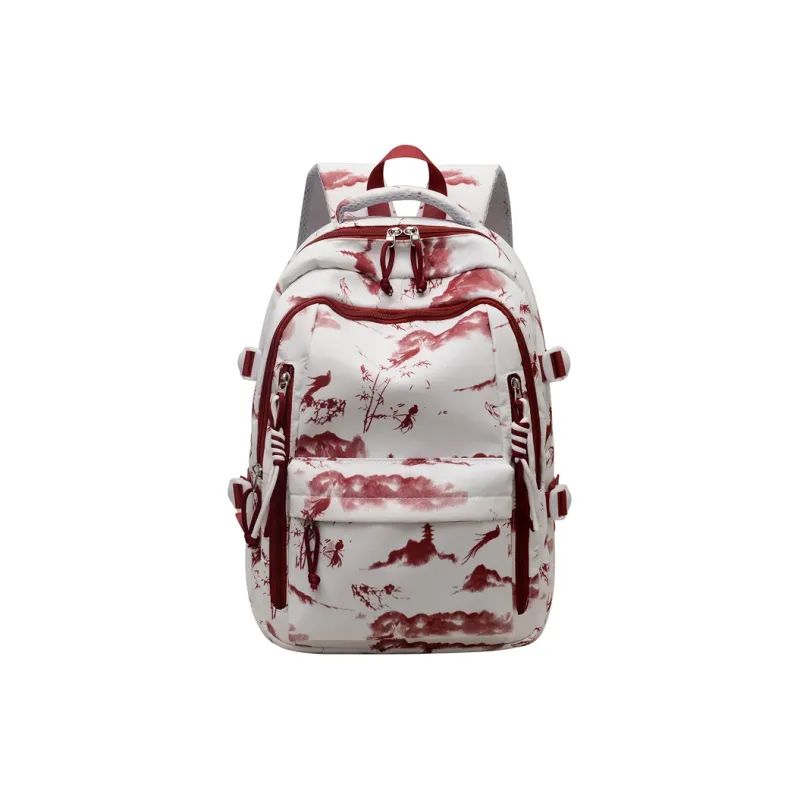 Single Warehouse Nylon Backpack Unisex Black/Burgundy/Green/Sky Blue/Pink-2