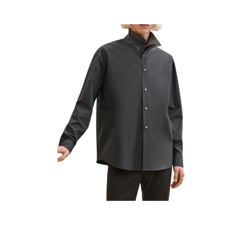 HERMES Shirts Men Dark Gray-0
