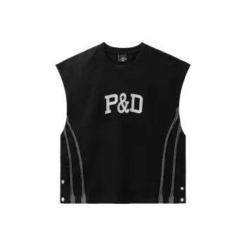 PILOTDRAGON Buttonless Round Neck Tank Top Unisex Black