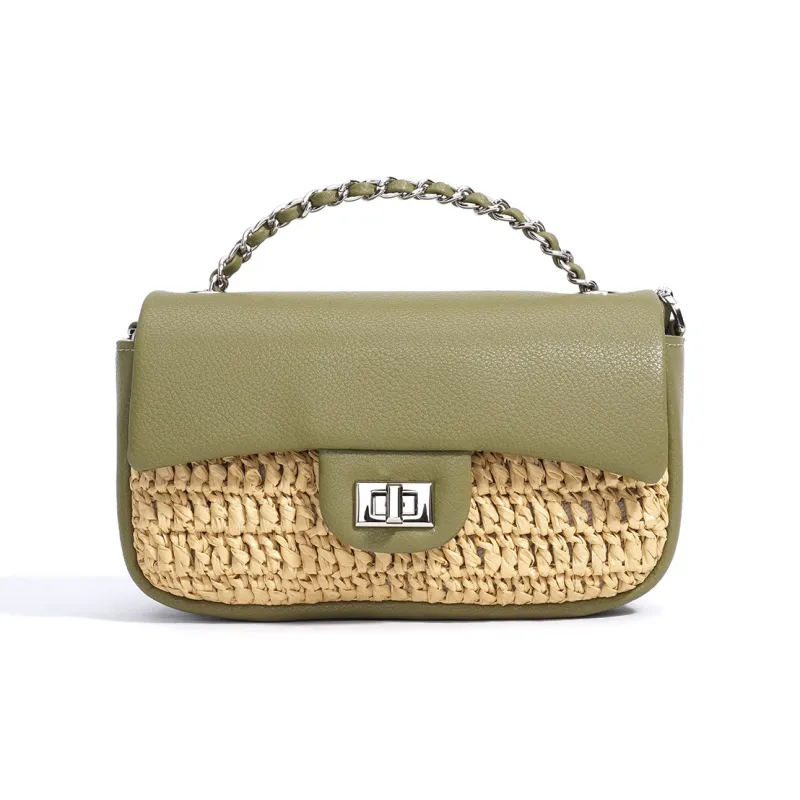 COURONNE PP Grass Composite Cow Leather Crossbody Handbag Women's Multicolor-0