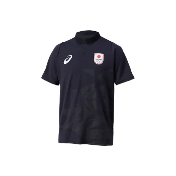 Asics Japanese Athletics Team Olympic Series Polo Shirt Unisex Black