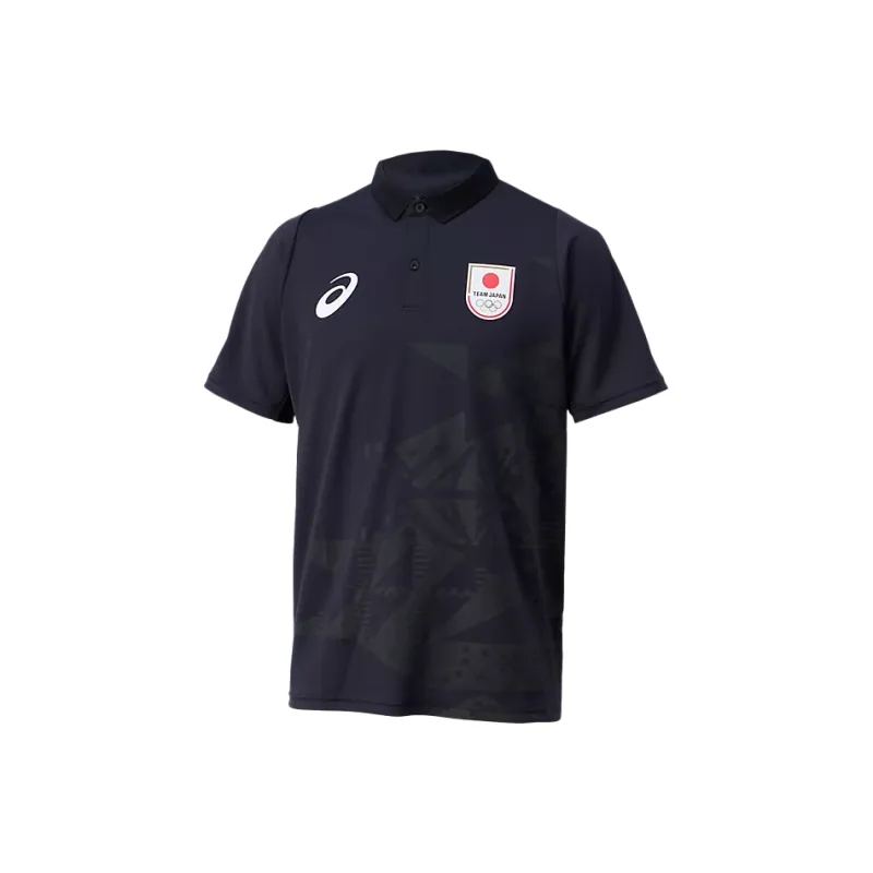 Asics Japanese Athletics Team Olympic Series Polo Shirt Unisex Black-0
