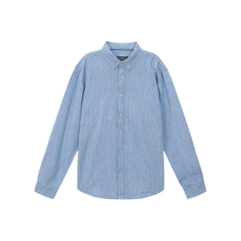 GUESS Shirts Men Light Blue-0
