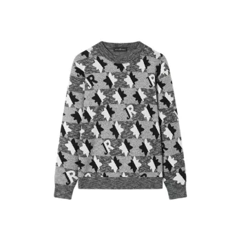 JOHN RICHMOND FW24 Sweater Men's Smoke Gray Houndstooth