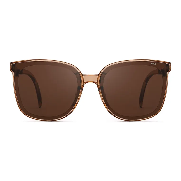 FILA TR/Memory Plastic Cat Eye Sunglasses Unisex Black, Caramel, Milk Tea Gray-7