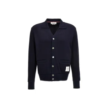 THOM BROWNE Logo Patch Cardigan