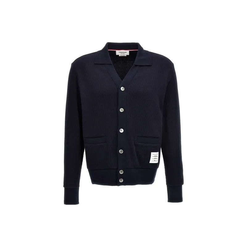 THOM BROWNE Logo Patch Cardigan-0