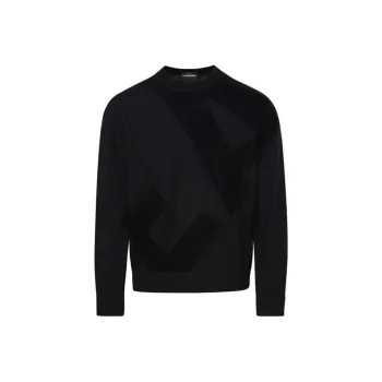 EMPORIO ARMANI Intarsia knit Logo Virgin Wool Jumper