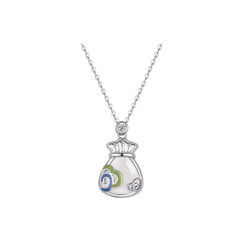 Emerald Chalcedony Necklaces Women's-4