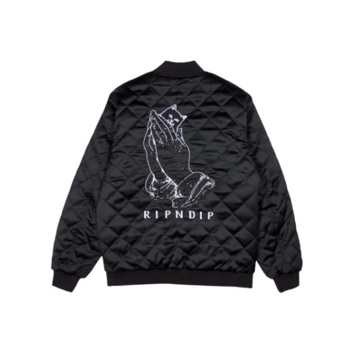 RIPNDIP Loose Fit Thickened Jacket Unisex Black-0