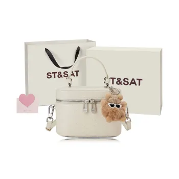 ST&SAT Synthetic Leather Portable Crossbody Bag, Shoulder Bag Women's White