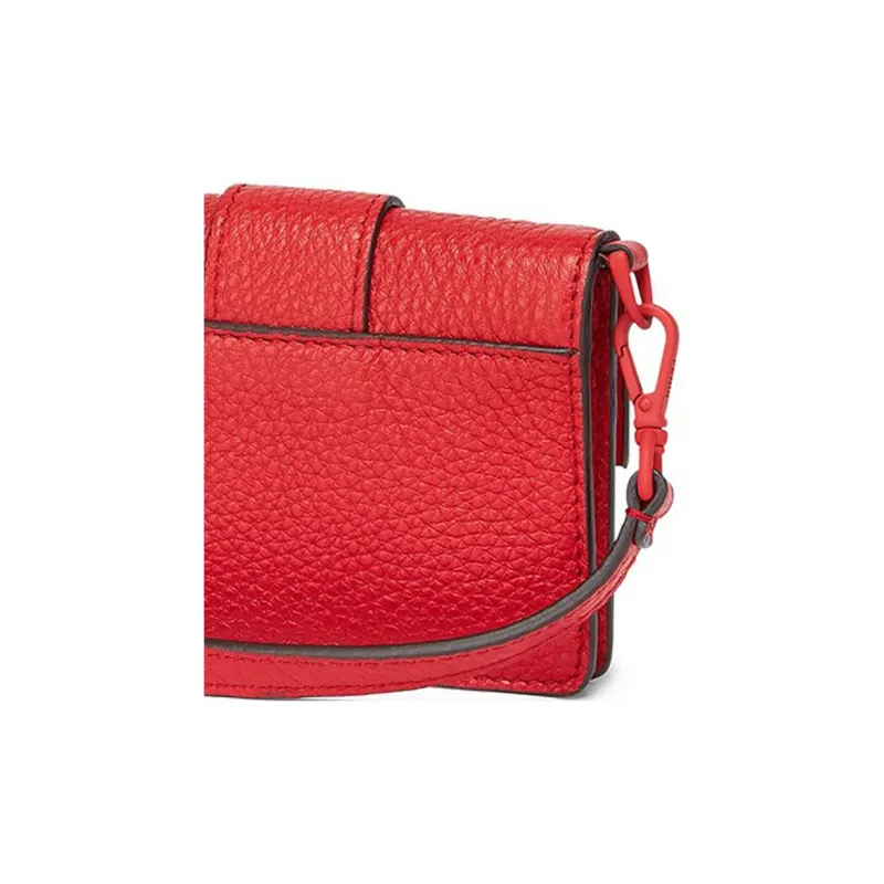 FENDI Baguette Calfskin Necklace Pouch, Shoulder Bag, Crossbody Bag, Clutch Mini Men's Red-3