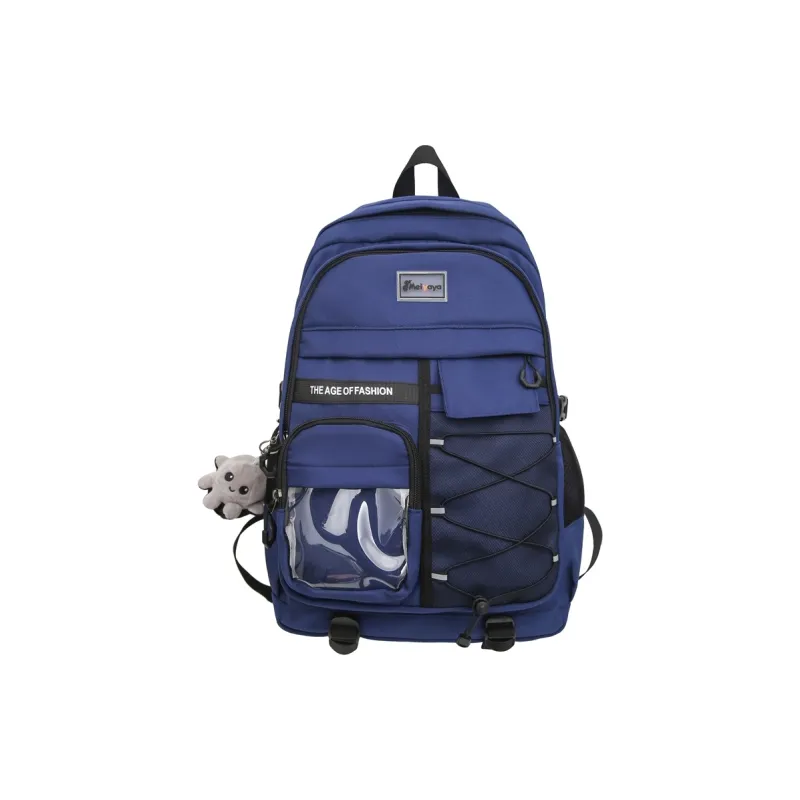 Single Warehouse Nylon Backpack Unisex Light Gray/Black/Navy Blue/Beige-12