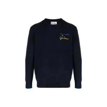 MC2 Saint Barth Gin Tonic-Embroidered Crewneck Long-Sleeved Jumper