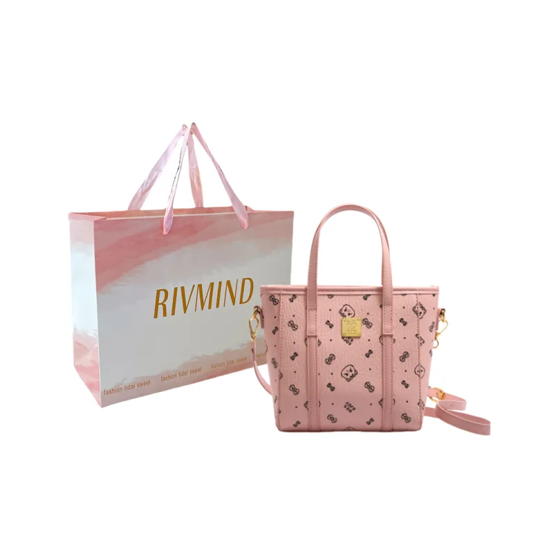 RIVMIND PU Handbag Women's White/Brown/Pink/Black-6