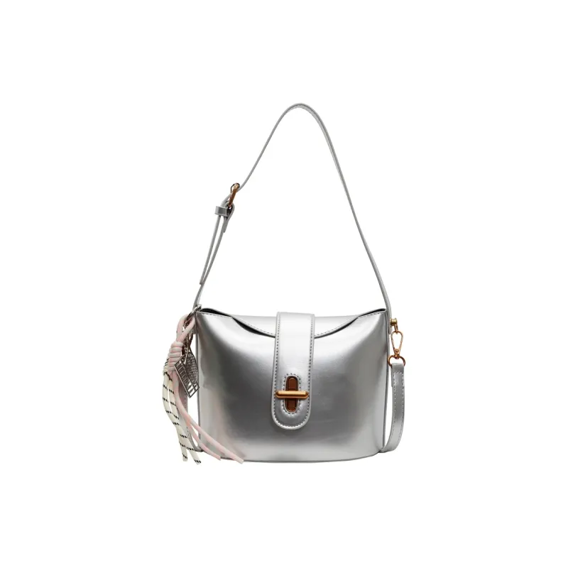 XIANGSU PU Shoulder Bag Regular Women's Silver/White/Pink/Black-0