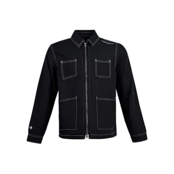 Converse Pocket Woven Long Jackets Men Black