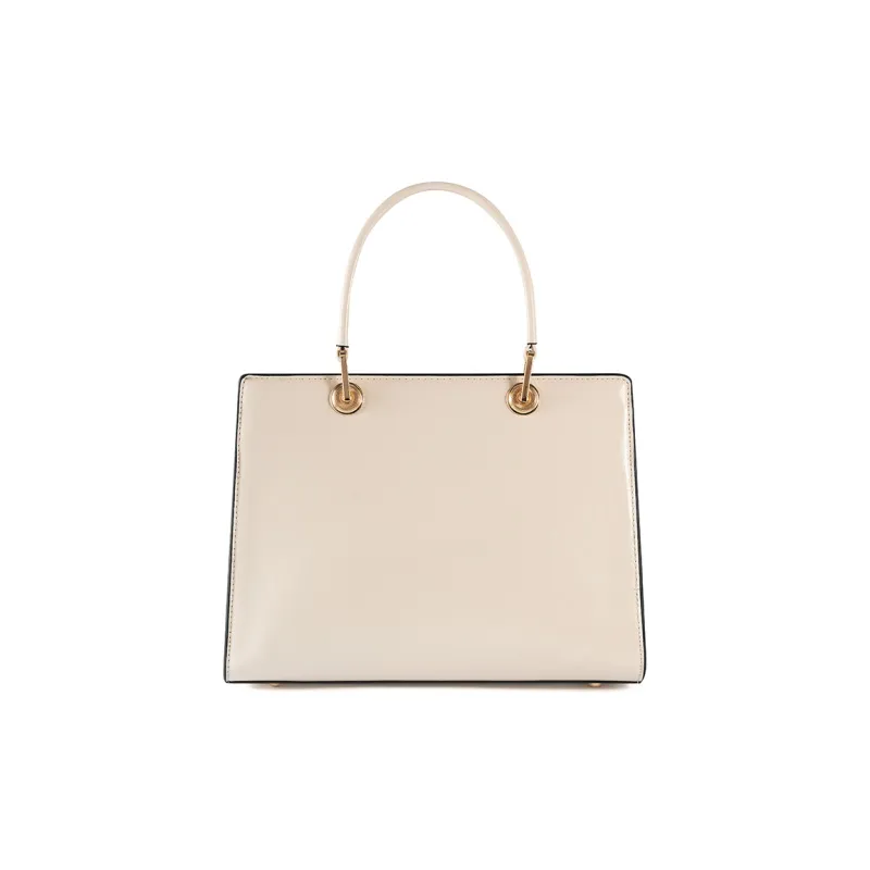 Vigno Synthetic Leather Handbag, One Shoulder, Crossbody Bag Regular Women's Ecru-4