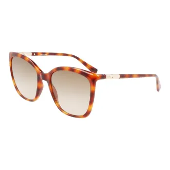 LONGCHAMP Plastic Cat Eye Sunglasses Unisex Brown