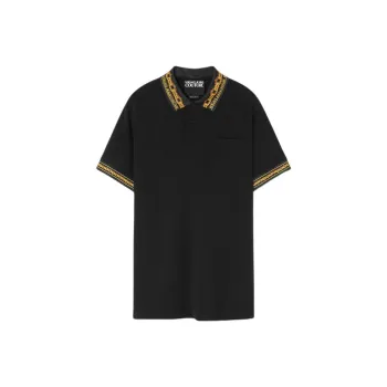 VERSACE JEANS COUTURE Contrasting trim Piqué Polo Shirt