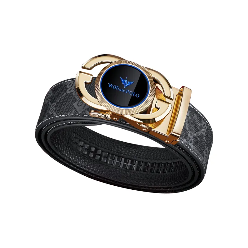 WilliamPOLO PVC/Cow Leather Belts Men's Multiple Colors 3.5cm Width-22