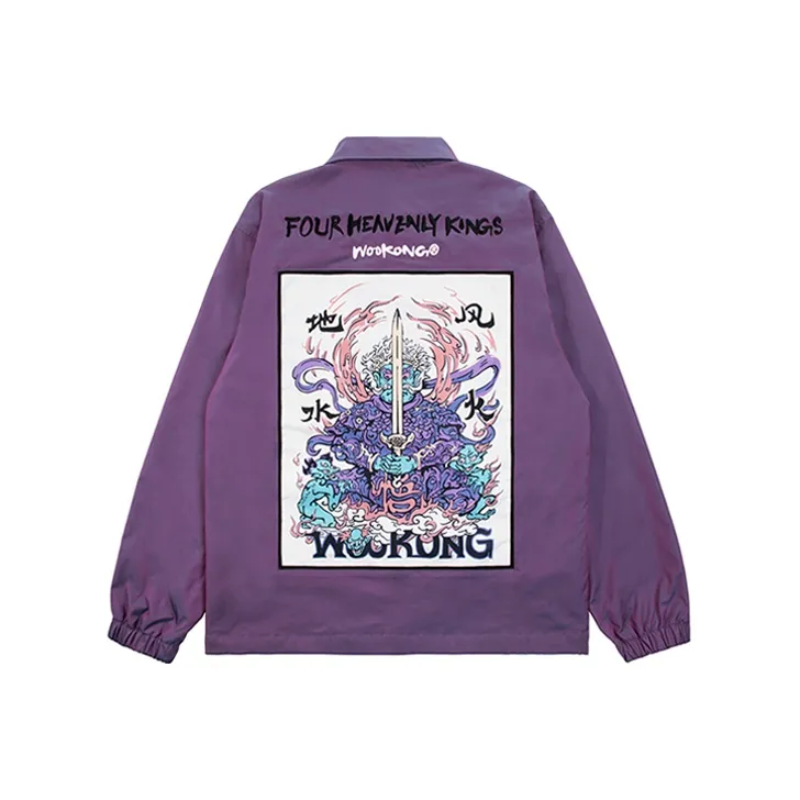 WOOKONG Loose Fit Jacket Men's Purple-0