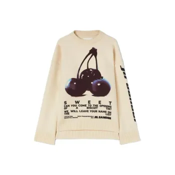 JIL SANDER Cherry Printed Knit Jumper