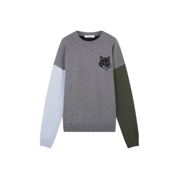 Maison Kitsune Fox Intarsia Knit Crewneck Jumper